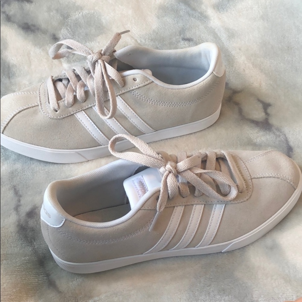 Adidas NEO Courtset Women’s Suede Sneakers (Chalk)